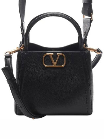 V Logo Alltime Small Tote Bag Black - VALENTINO - BALAAN 1