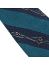 100 silk green navy striped pattern tie - CELINE - BALAAN 7