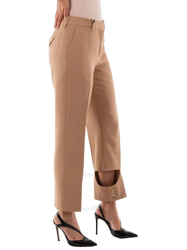 Burberry Ladies Dark Biscuit Cut Out Detail Trousers, Brand Size 8 (US Size 6) - BURBERRY - BALAAN 2