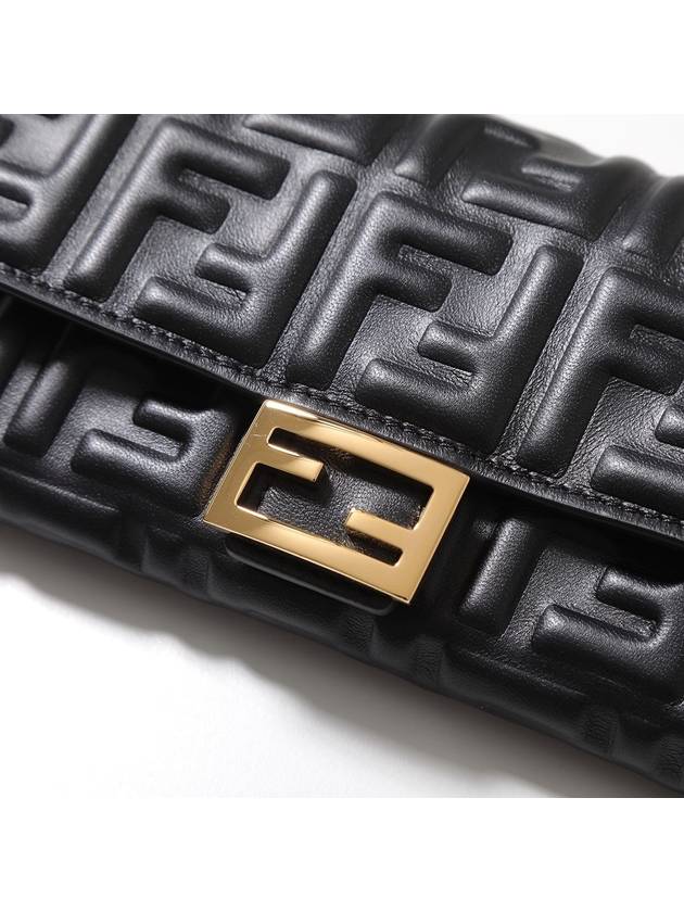 Baguette Continental Chain Leather Long Wallet Black - FENDI - BALAAN 7