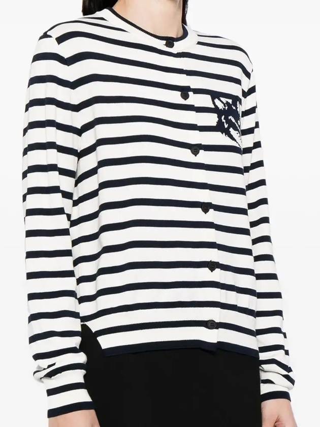 Maison Kitsune Fox Head Intarsia Women s Striped Cardigan MW00502 S492 - POLO RALPH LAUREN - BALAAN 3