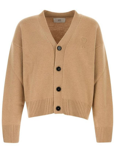 De Coeur knit cardigan beige - AMI - BALAAN 1