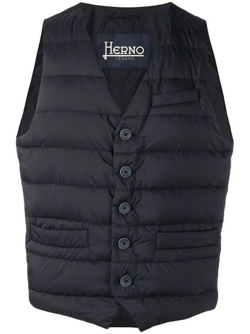 V-neck padded vest navy - HERNO - BALAAN 1