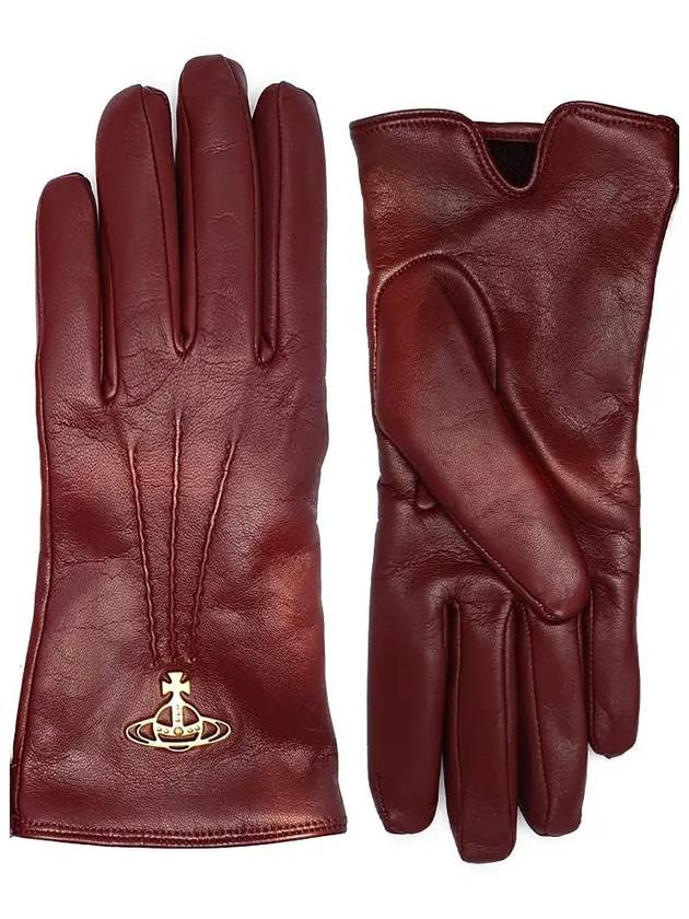 ORB Silver Logo Gloves Dark Red - VIVIENNE WESTWOOD - BALAAN 2