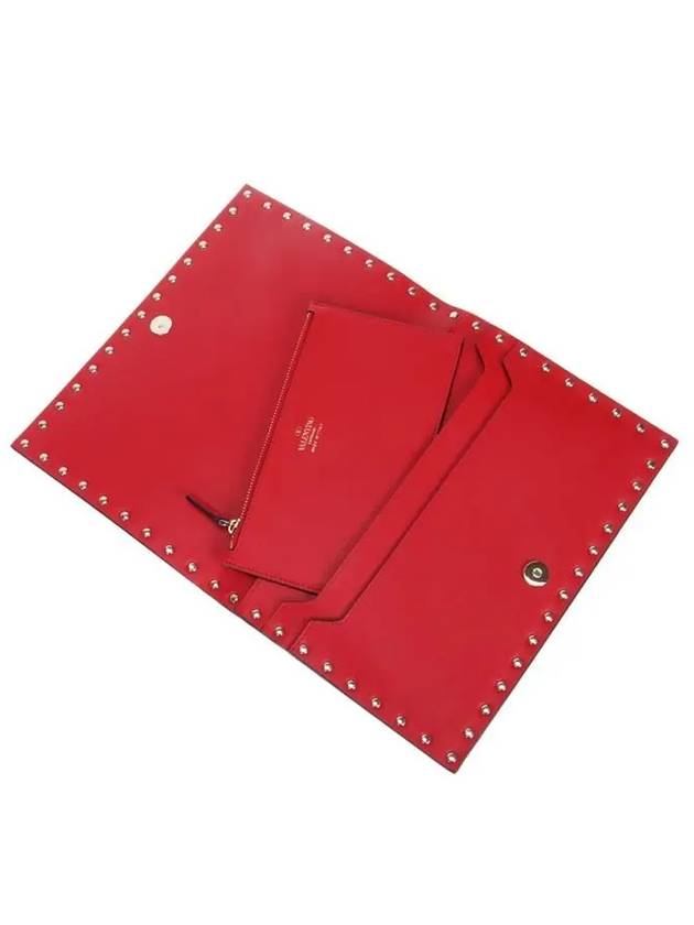 Rockstud Flap Clutch Bag Red - VALENTINO - BALAAN 7