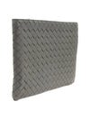 Deep Gray Calfskin Intrecciato Weaving Half Zip Pouch Clutch - BOTTEGA VENETA - BALAAN 3