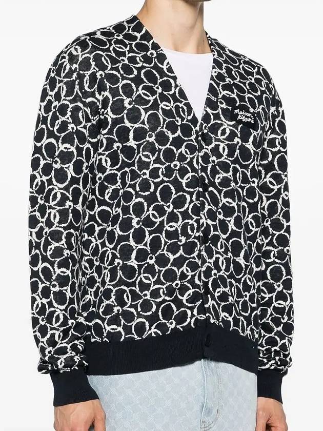 Abstract Daisy Jacquard Cardigan Navy - MAISON KITSUNE - BALAAN 3