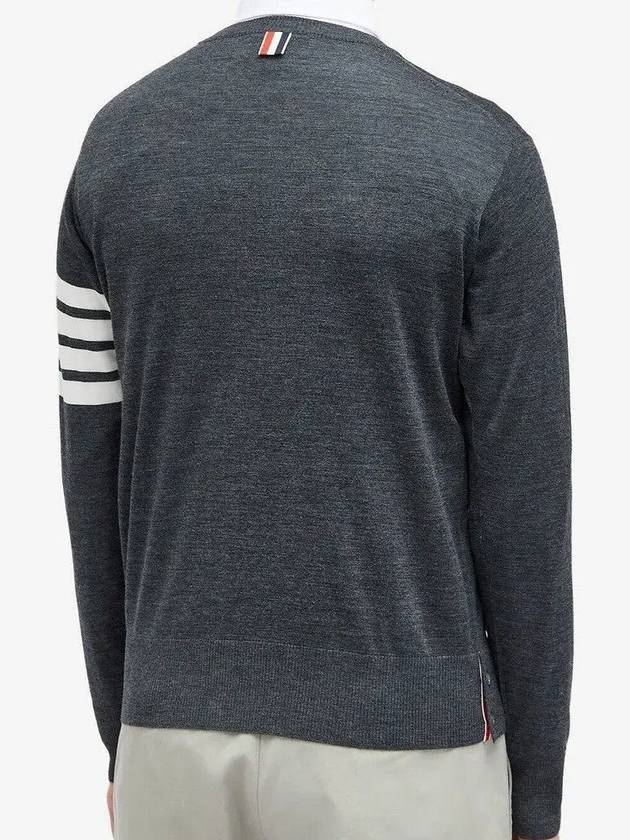 4 Bar Armband Classic Merino Wool Knit Top Dark Grey - THOM BROWNE - BALAAN 3