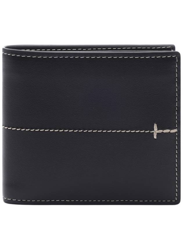 Men's Bi-Fold Stitch Half Wallet Black - TOD'S - BALAAN 3