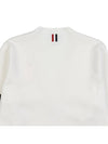 V-Neck Diagonal Armband Cardigan White - THOM BROWNE - BALAAN 10