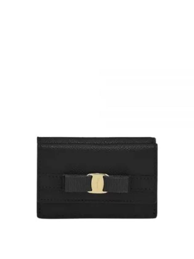 Vara Bow Compact Half Wallet Black - SALVATORE FERRAGAMO - BALAAN 2