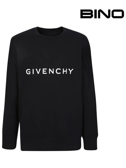 Logo Print Cotton Sweatshirt Black - GIVENCHY - BALAAN 2