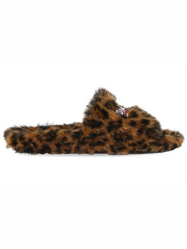 Leopard Pattern Fake Fur Slide Slippers - BALENCIAGA - BALAAN 5