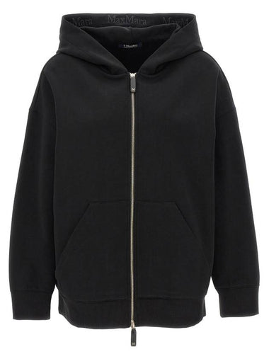 Doppia Cotton Zip-Up Hoodie Black - MAX MARA - BALAAN 1