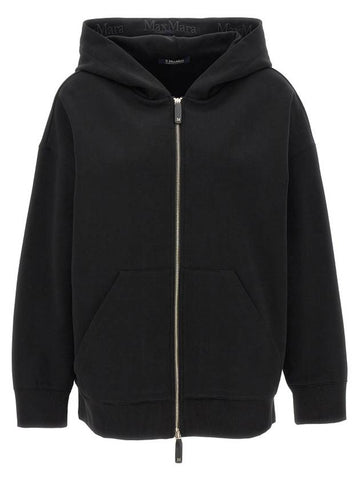 Doppia cotton hooded zip up black - MAX MARA - BALAAN 1