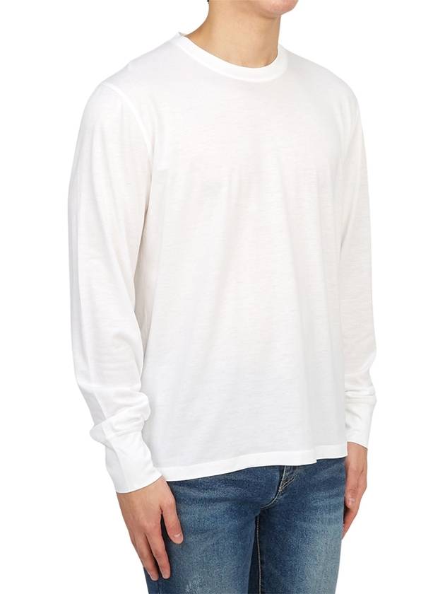 Embroidered Logo Lyocell Cotton Blend Jersey Long Sleeve T-Shirt White - TOM FORD - BALAAN 6