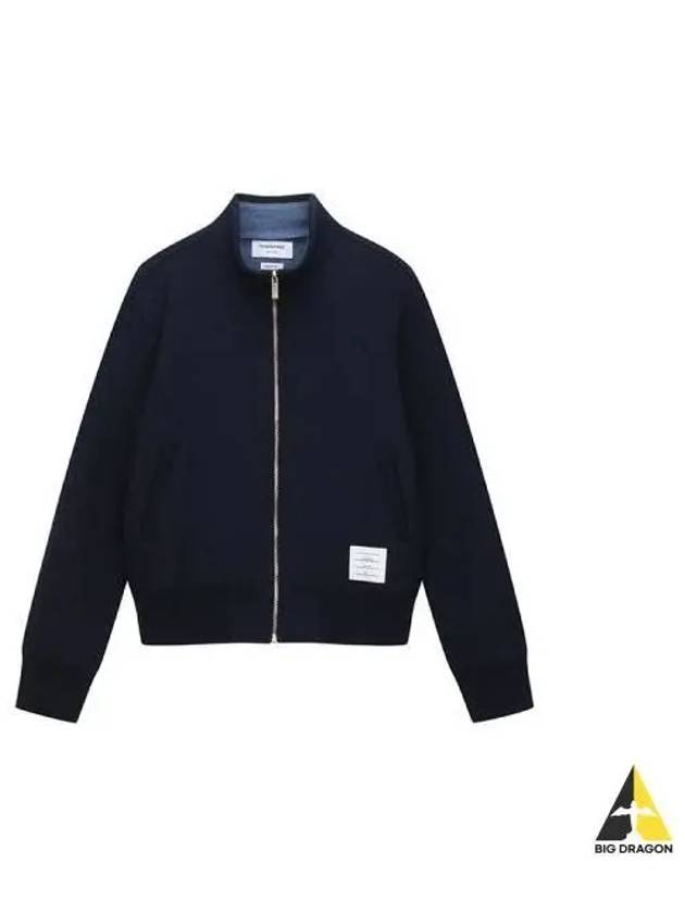 Double face lambswool knit jacket navy MJT340A J0001 - THOM BROWNE - BALAAN 1