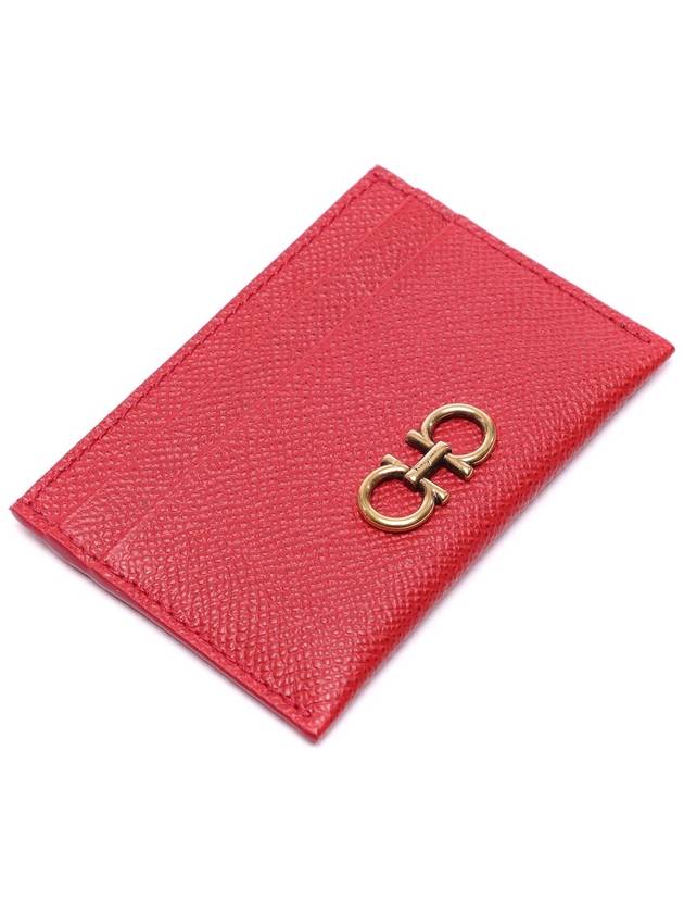 Gancini Card Wallet Lipstick Red - SALVATORE FERRAGAMO - BALAAN 6