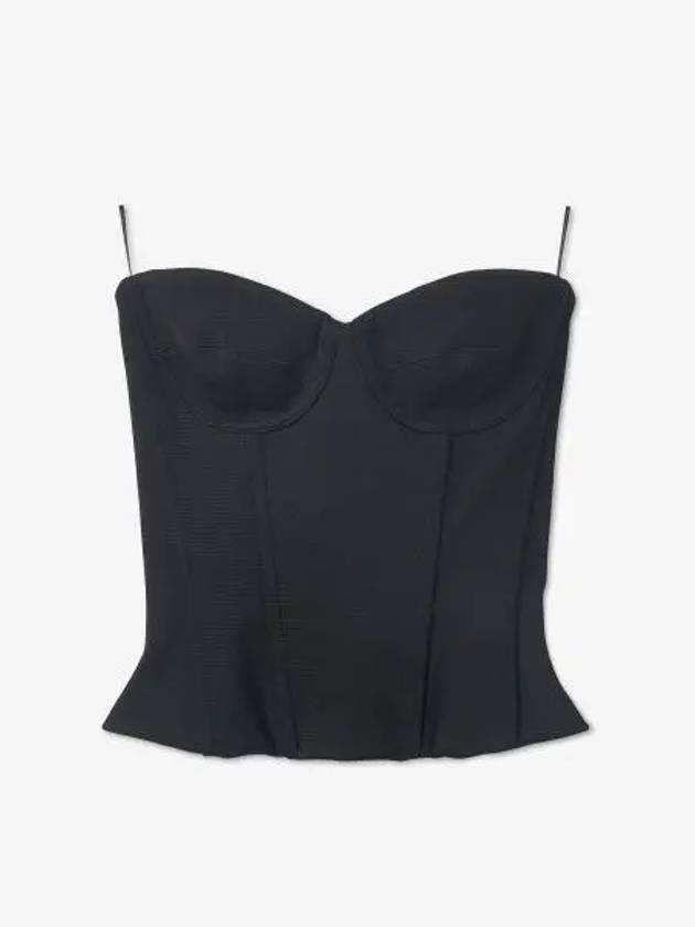 Ribbed Strapless Bustier Top Black - BALENCIAGA - BALAAN 2