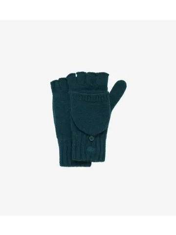 Women s Wool Mitten Knit Gloves Deep Green - LACOSTE - BALAAN 1