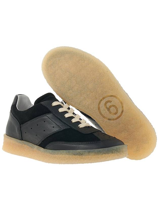 6 Court Suede Leather Low Top Sneakers Black - MAISON MARGIELA - BALAAN 6