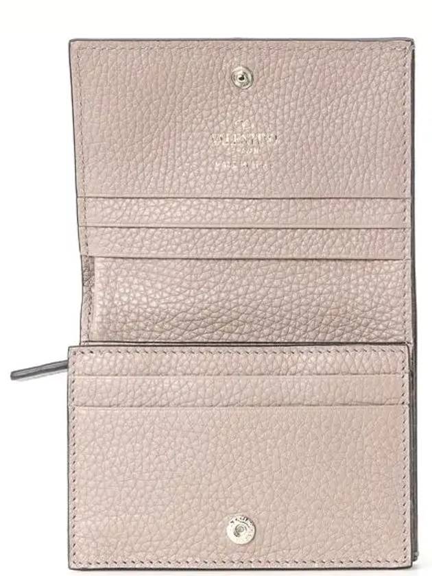 Rockstud Flip Bicycle Wallet Beige - VALENTINO - BALAAN.