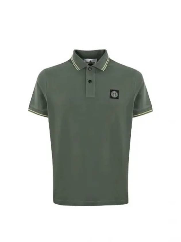 Stretch Cotton Pique Short Sleeve Polo Shirt Dark Green - STONE ISLAND - BALAAN 2