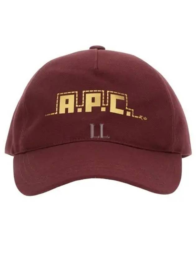 Curved Brim Embroidered Logo Cotton Ball Cap Red - A.P.C. - BALAAN 2