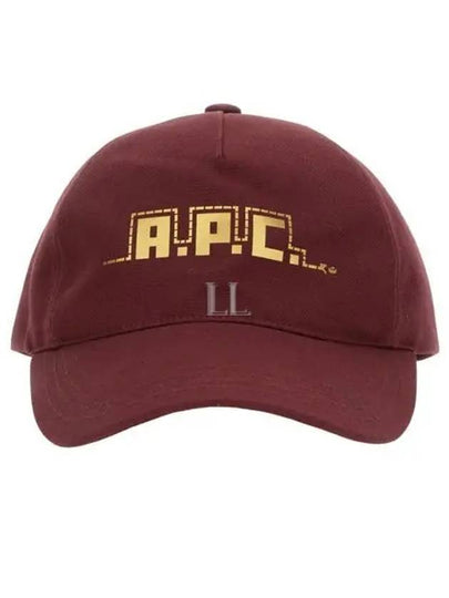 Curved Brim Embroidered Logo Cotton Ball Cap Red - A.P.C. - BALAAN 2