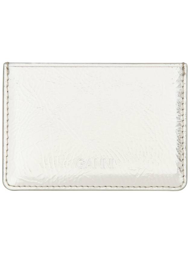 Bou Metallic Card Wallet Silver - GANNI - BALAAN 3