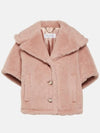 Women's Cambusa 1 Alpaca Wool Crop Teddy Fur Jacket Pink - MAX MARA - BALAAN 9