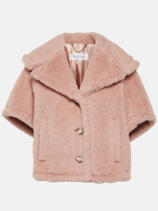 Women's Cambusa 1 Alpaca Wool Crop Teddy Fur Jacket Pink - MAX MARA - BALAAN 9