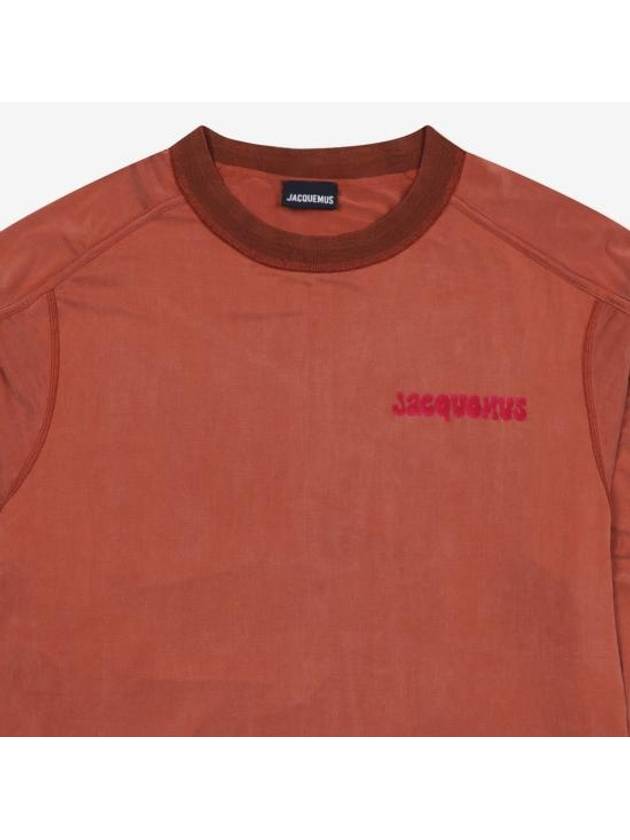 Le Jao Logo Print Cupro Long Sleeved T-shirt Red - JACQUEMUS - BALAAN 4