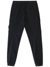 Stretch Cotton Cargo Straight Pants Black - STONE ISLAND - BALAAN 4