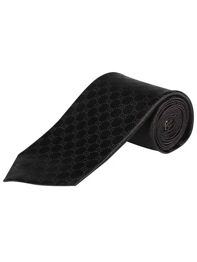 GG Pattern Silk Tie Black - GUCCI - BALAAN 3