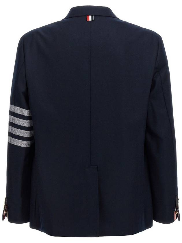 4 Bar Stripe Single Breasted Wool Jacket Navy - THOM BROWNE - BALAAN 3