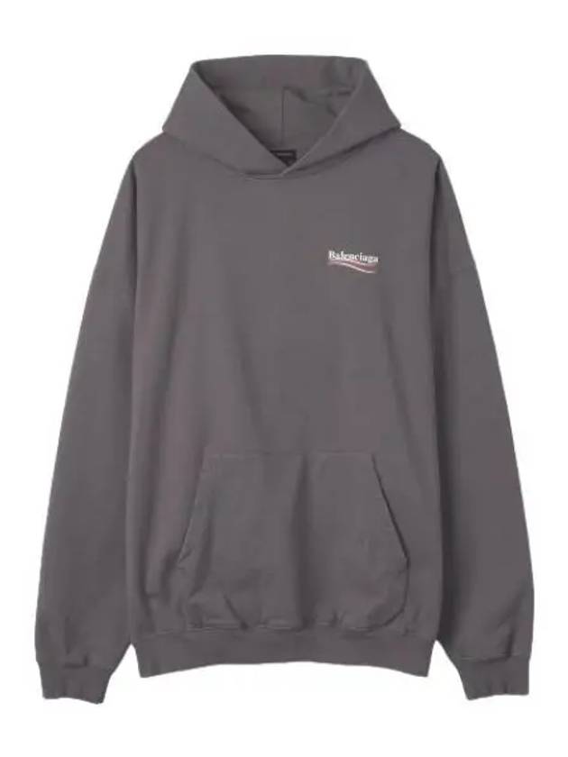 Political Campaign Hooded Gray T Shirt Hoodie - BALENCIAGA - BALAAN 1