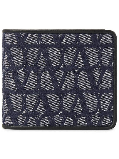 Toile Iconographe Denim Half Wallet Blue - VALENTINO - BALAAN 2