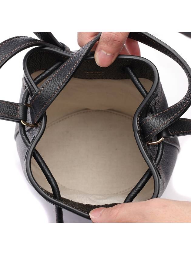 Mini Grainy Leather TB Bucket Bag Black - BURBERRY - BALAAN 7