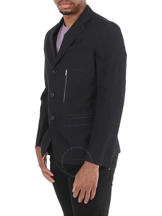 Hermes Black Wool And Silk Blazer Jacket, Brand Size 52 - HERMES - BALAAN 3