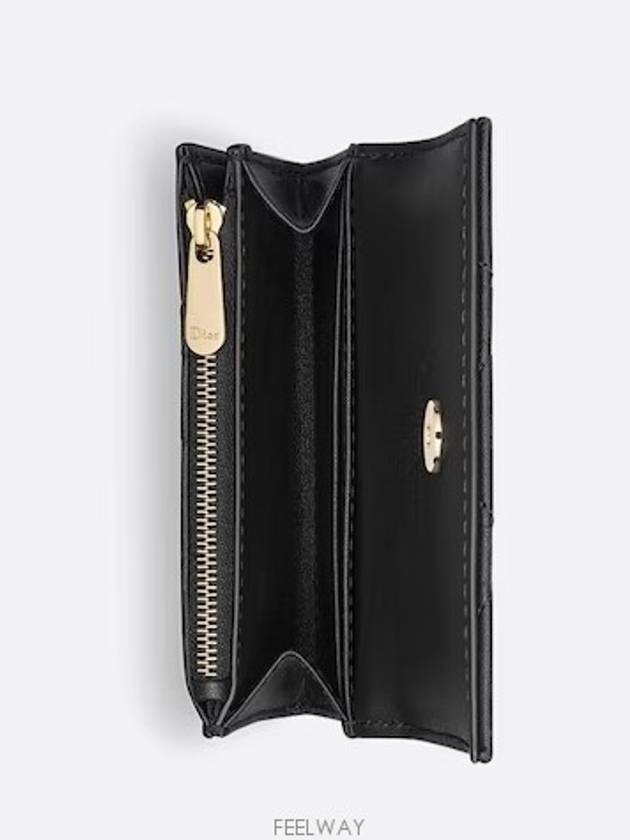 XS Lady Cannage Lambskin Half Wallet Black - DIOR - BALAAN 4