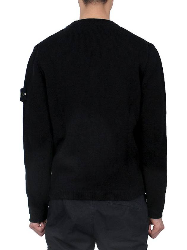 Wappen V Neck Cotton Knit Cardigan Black - STONE ISLAND - BALAAN 6