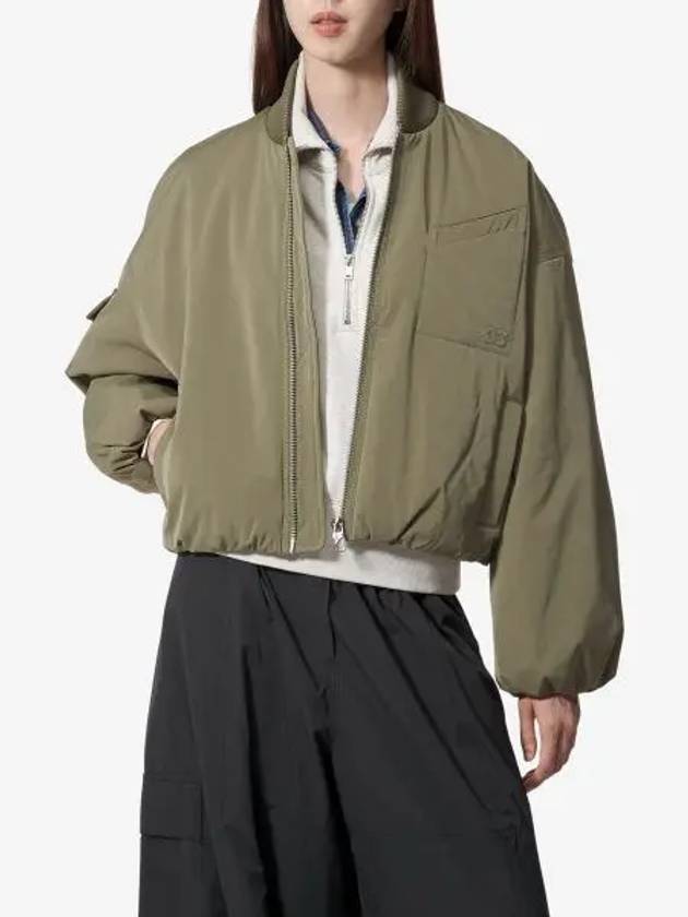 Drop Oversized Zipper Twill Bomber Jacket Kalamata - GANNI - BALAAN 2