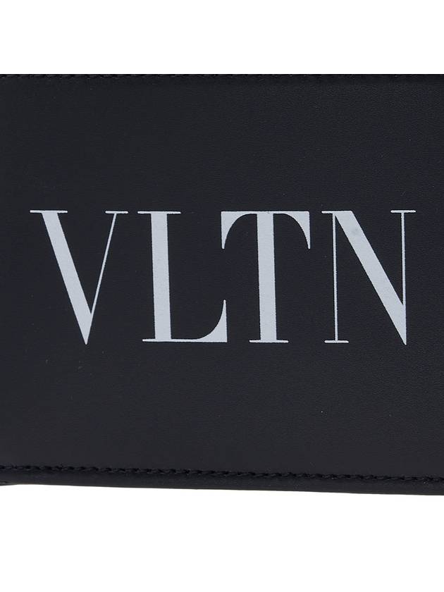 VLTN Logo Leather Wallet Black - VALENTINO - BALAAN 7