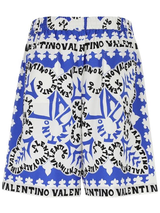 mini bandana print cotton bermuda shorts blue - VALENTINO - BALAAN 3