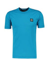 Cotton Jersey Slim Fit Short Sleeve T Shirt Blue - STONE ISLAND - BALAAN 1