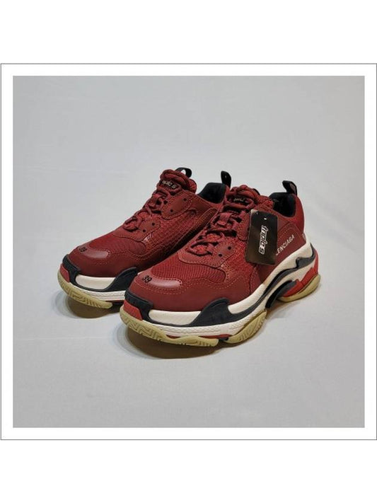 Men's Triple S Low Top Sneakers Burgundy - BALENCIAGA - BALAAN.