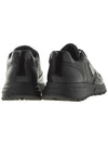 Triangle Logo Leather Low-Top Sneakers Black - PRADA - BALAAN 5