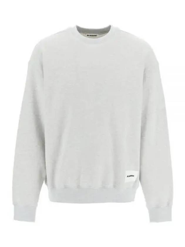 Logo Patch Crew Neck Oversized Sweatshirt Grey - JIL SANDER - BALAAN 2