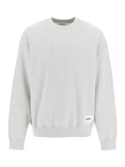 Logo Patch Crew Neck Oversized Sweatshirt Grey - JIL SANDER - BALAAN 2